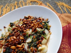 Boy Choy with Sesame Toasted Pine Nuts