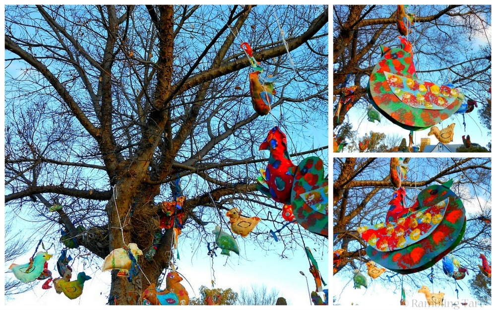 art birds in trees