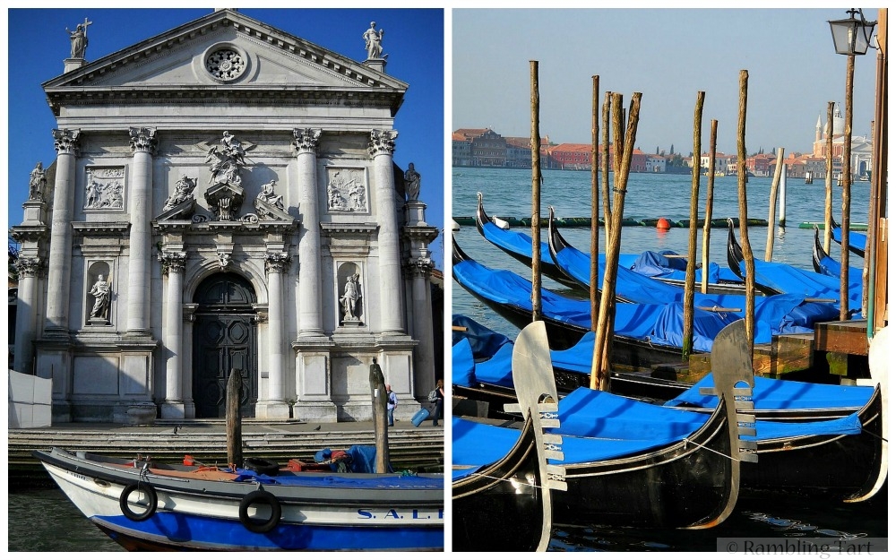 blue boats in Venice