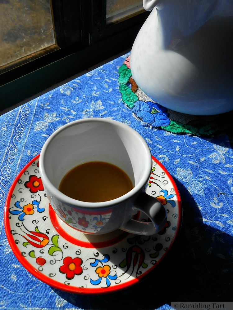 cup of coffee in sunshine