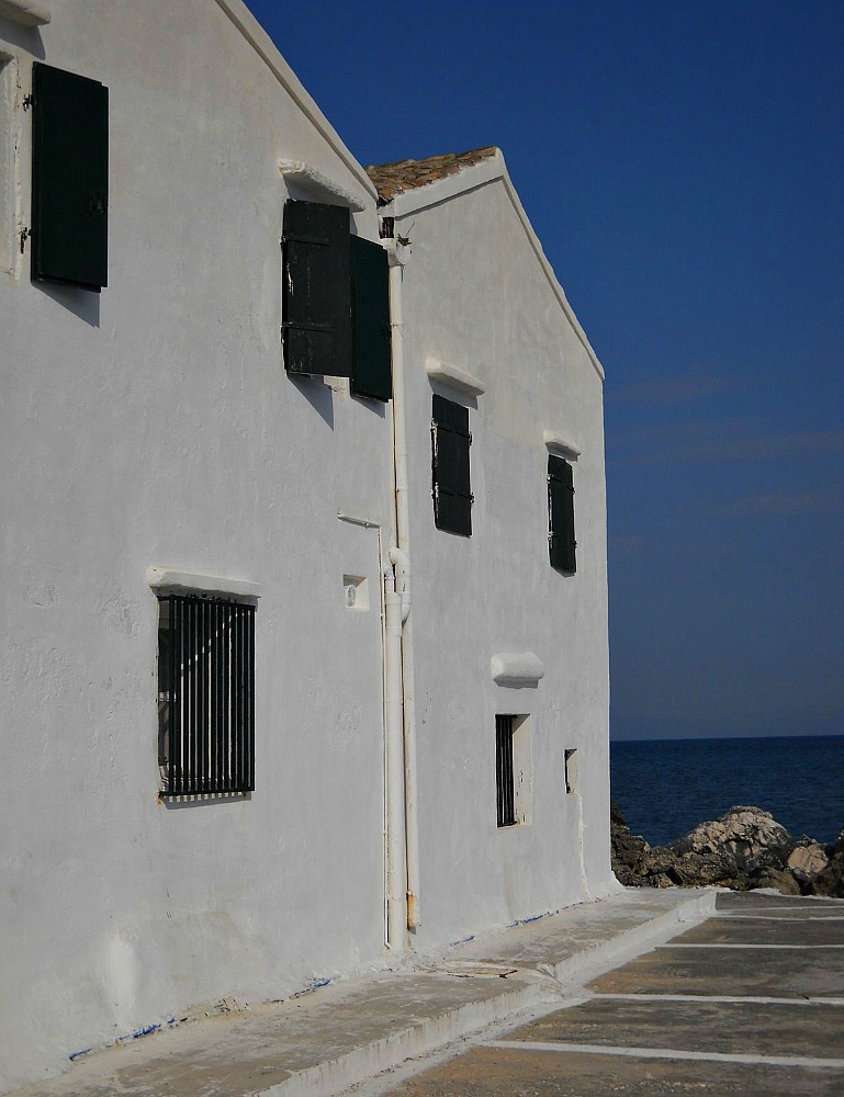 white washed Greek building