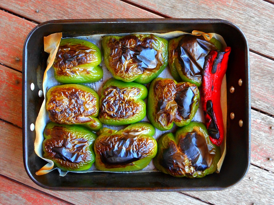 roasted green peppers