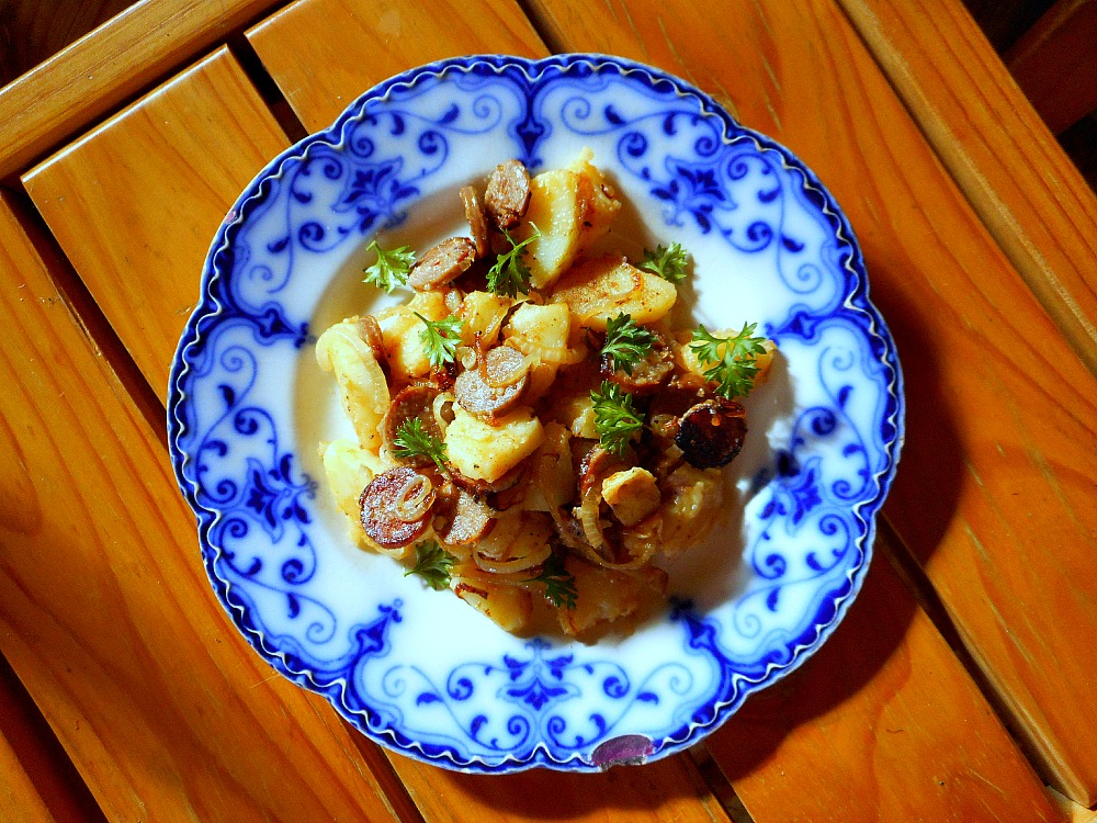 fried potatoes and sausage